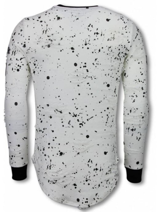 Justing Paint drops army shirt long fit sweater - Image 2