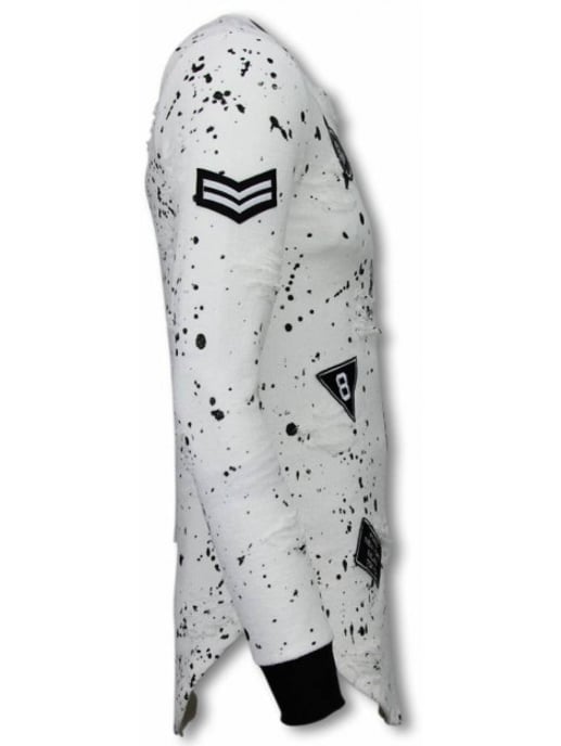 Justing Paint drops army shirt long fit sweater - Image 3