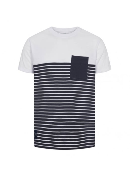 Kronstadt Timmi recycled stripe pocket shirt navy white ks3626 - Image 2