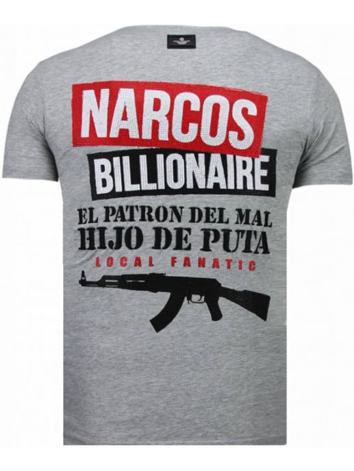 Local Fanatic El patron narcos billionaire rhinestone t-shirt - Image 2