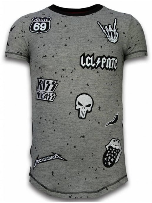 Local Fanatic Longfit asymmetric embroidery t-shirt patches - Image 1