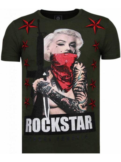 Local Fanatic Marilyn rockstar rhinestone t-shirt - Image 1