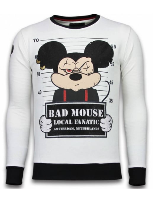 Local Fanatic Bad mouse rhinestone sweater - Image 1