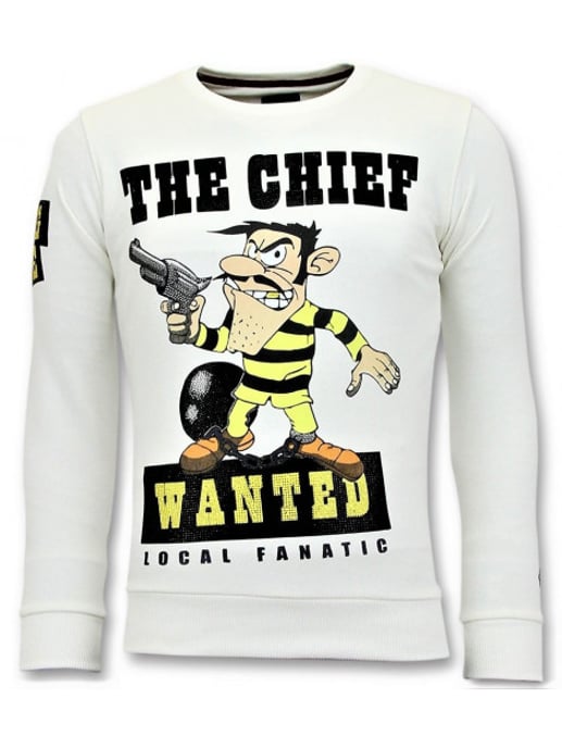 Local Fanatic Rhinestones sweater the chief wanted trui - Image 1