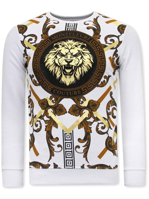 Montfleuri Sweater met print gouden leeuw - Image 1