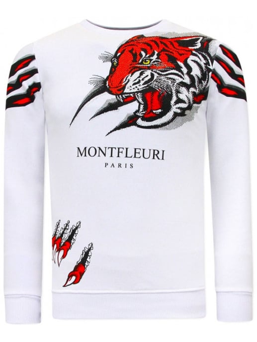 Montfleuri Sweater met print tiger head - Image 1