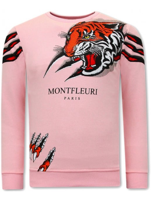 Montfleuri Sweater met print tiger head - Image 1