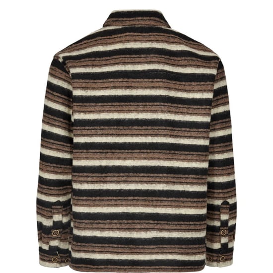 Anerkjendt Akotto wool stripe overshirt chocolate brown - Image 2