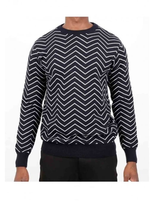 Kronstadt Ks3795 zig-zag cotten knit navy - Image 4
