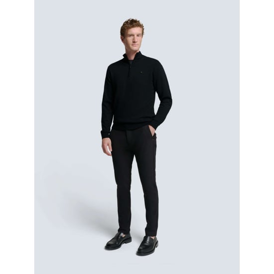 No Excess Pullover half zip 2 coloured melang black - Image 4