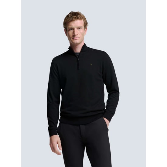 No Excess Pullover half zip 2 coloured melang black - Image 6