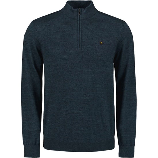 No Excess Pullover half zip 2 coloured melang navy - Image 1