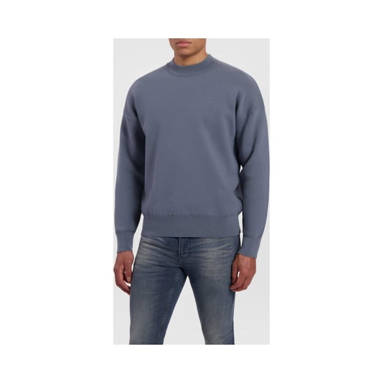 Purewhite - Heren Loose Fit Knitwear Crewneck LS - Blue - Image 4