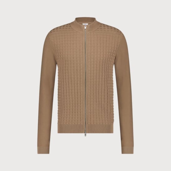 Blue Industry Structuur gebreid rits vest | - Image 3