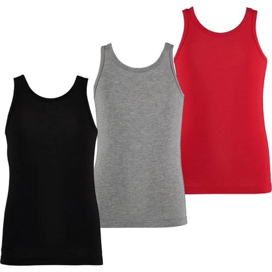 Apollo Jongens singlet hemd bamboe 3-pack zwart grijs rood - Image 1