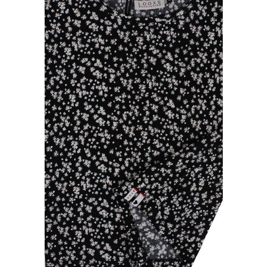 Looxs Revolution Loose-fit top zwart daisy flower print voor meisjes in de kleur - Image 1