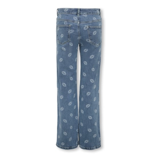 Only Kogjuicy wide leg lip print dnm blue denim - Image 2