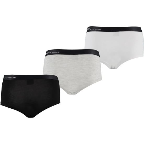 Apollo Meisjes bamboe hipster 3-pack zwart grijs wit - Image 3