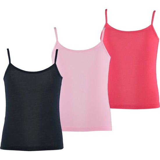 Apollo Meisjes bamboe singlet hemden 3-pack blauw roze rood spaghettibandjes onderhemd - Image 1