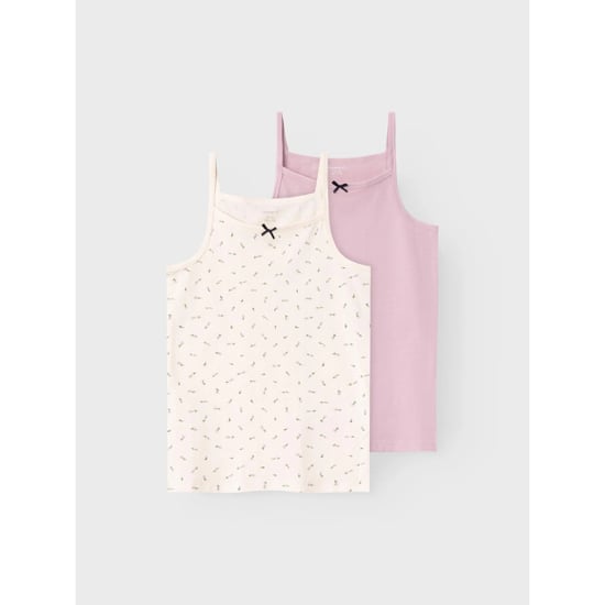 Name It Kinder topje meisjes nkfstrap 2-pack roze/off-white - Image 2