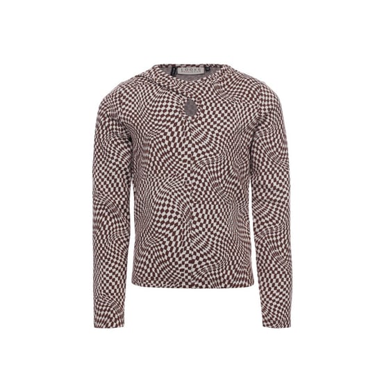 Looxs Revolution Top met swirl check print bruin voor meisjes in de kleur - Image 3