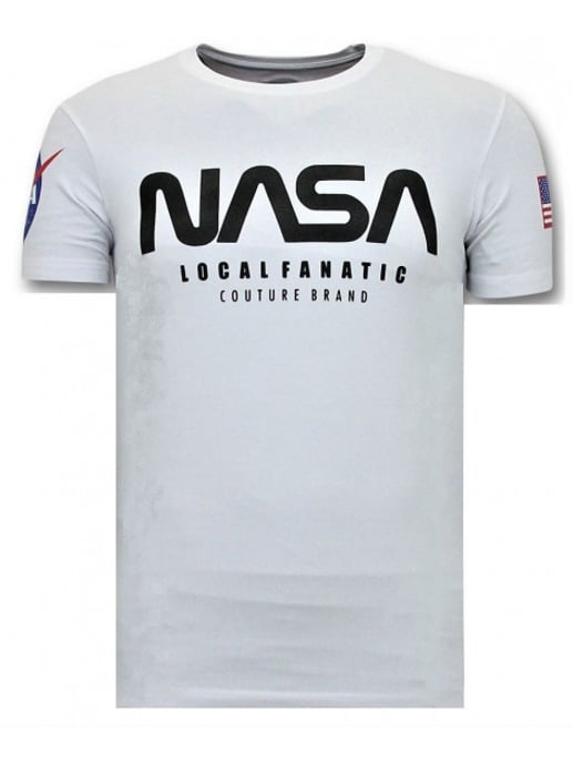 Local Fanatic T-shirt met opdruk nasa american flag shirt - Image 1