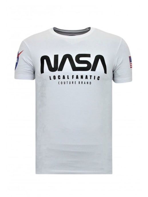 Local Fanatic T-shirt met opdruk nasa american flag shirt - Image 6