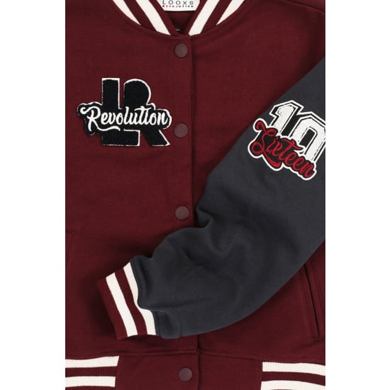 Looxs Revolution Baseball vest bordeaux/antraciet voor meisjes in de kleur - Image 3