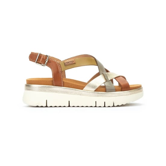 Pikolinos Dames Extra Lichte Bruine Leren Zomer Wedge Sandalen - Palma - Image 1