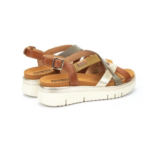 Pikolinos Dames Extra Lichte Bruine Leren Zomer Wedge Sandalen - Palma - Image 2