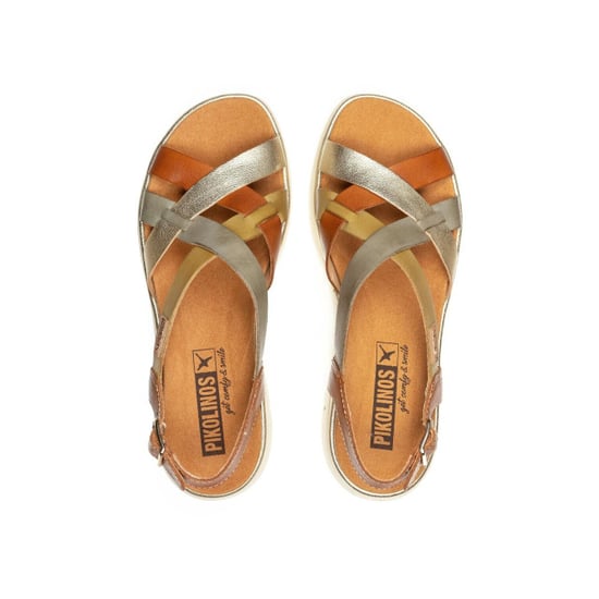 Pikolinos Dames Extra Lichte Bruine Leren Zomer Wedge Sandalen - Palma - Image 4