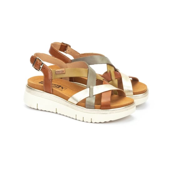 Pikolinos Dames Extra Lichte Bruine Leren Zomer Wedge Sandalen - Palma - Image 6