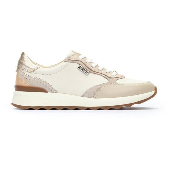 Pikolinos Dames Beige Leren Veterschoenen Sneakers - Arrecife - Image 4