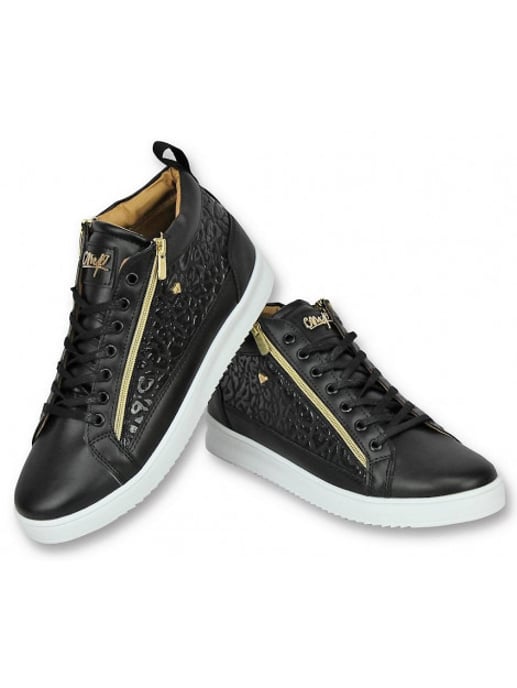Cash Money Schoenen sneaker croc black gold - Image 1