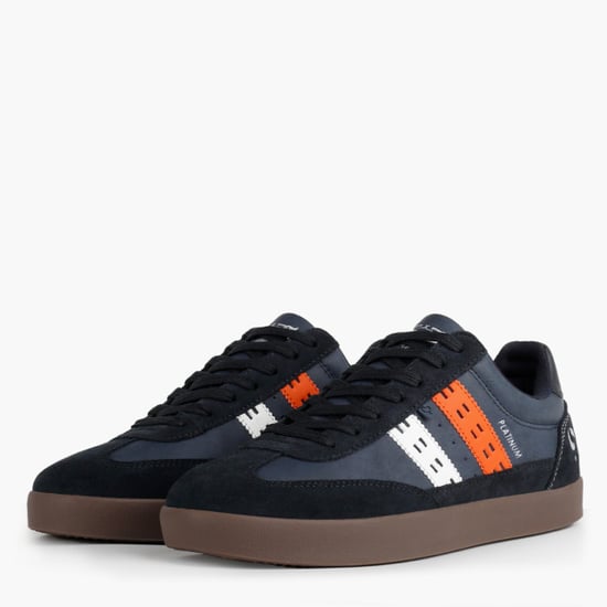 Q1905 Sneaker platinum donkerblauw/oranje/wit - Image 5