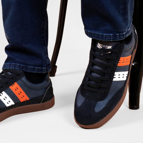 Q1905 Sneaker platinum donkerblauw/oranje/wit - Image 6