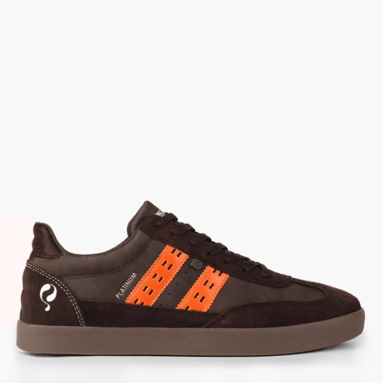 Q1905 Sneaker platinum donkerbruin/oranje - Image 1
