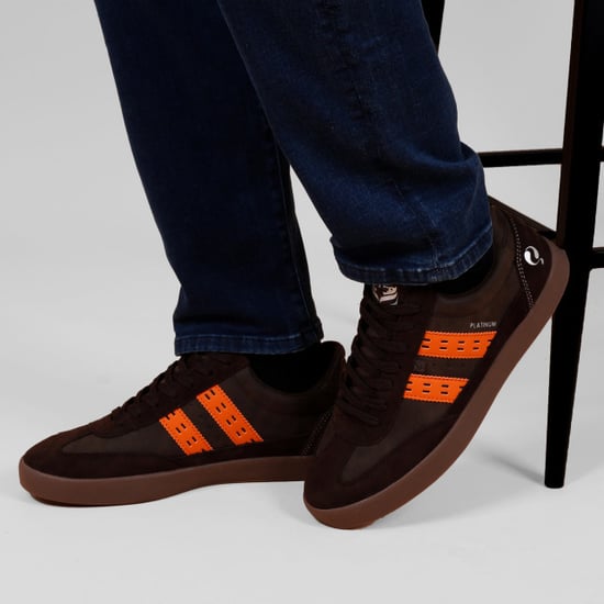 Q1905 Sneaker platinum donkerbruin/oranje - Image 6