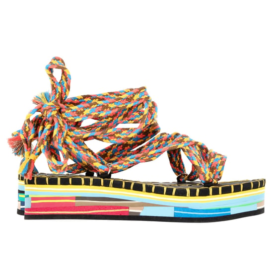 Chloé Tie-Up Lou Sandals in Multicolor Cotton - Image 1