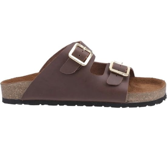 Cotswold Dames Lushill Leren Muilezelsandalen (Bruin) - Image 1