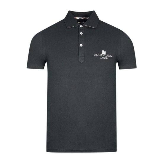 Aquascutum Unisex Volwassenen London Bold Logo Polo Shirt (Zwart) - Image 1