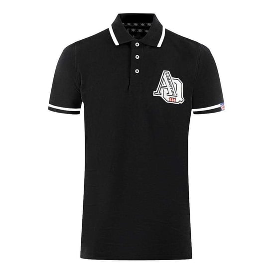 Aquascutum Unisex Volwassen AQ 1851 Geïndikte Geborduurde Poloshirt (Zwart) - Image 1
