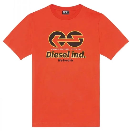 Diesel Unisex Adult Power Station Logo T-Shirt (Orange/Black) - Image 1