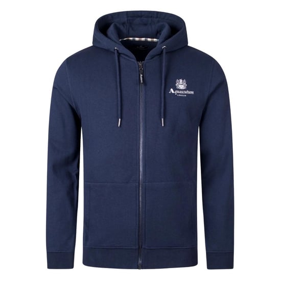 Aquascutum Mens Active Small Logo Full Zip Hoodie (Navy) - Image 1