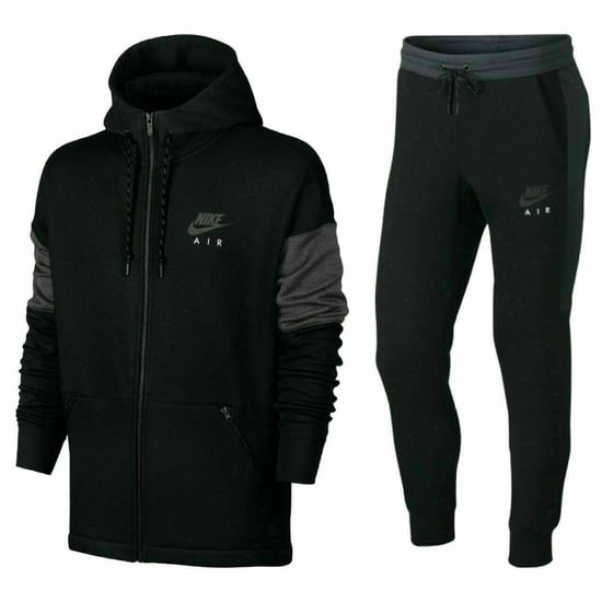 Nike Black Grey Hooded Fleece Tracksuit - Image 1