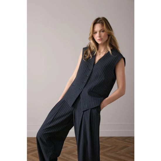 Summum 9s137-12258 495 gilet pinstripe midnight blue - Image 1