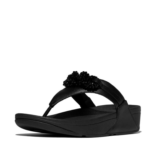 FitFlop Lulu beaded-chain leather toe-post sandals - Image 1