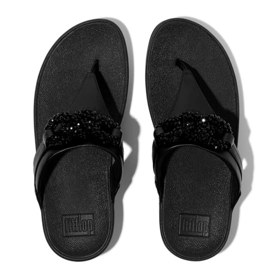 FitFlop Lulu beaded-chain leather toe-post sandals - Image 3