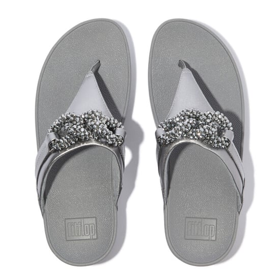 FitFlop Lulu beaded-chain leather toe-post sandals - Image 3