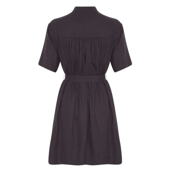 Moss Copenhagen Pennie ginia jurk midi donkergrijs strikceintuur - Image 3